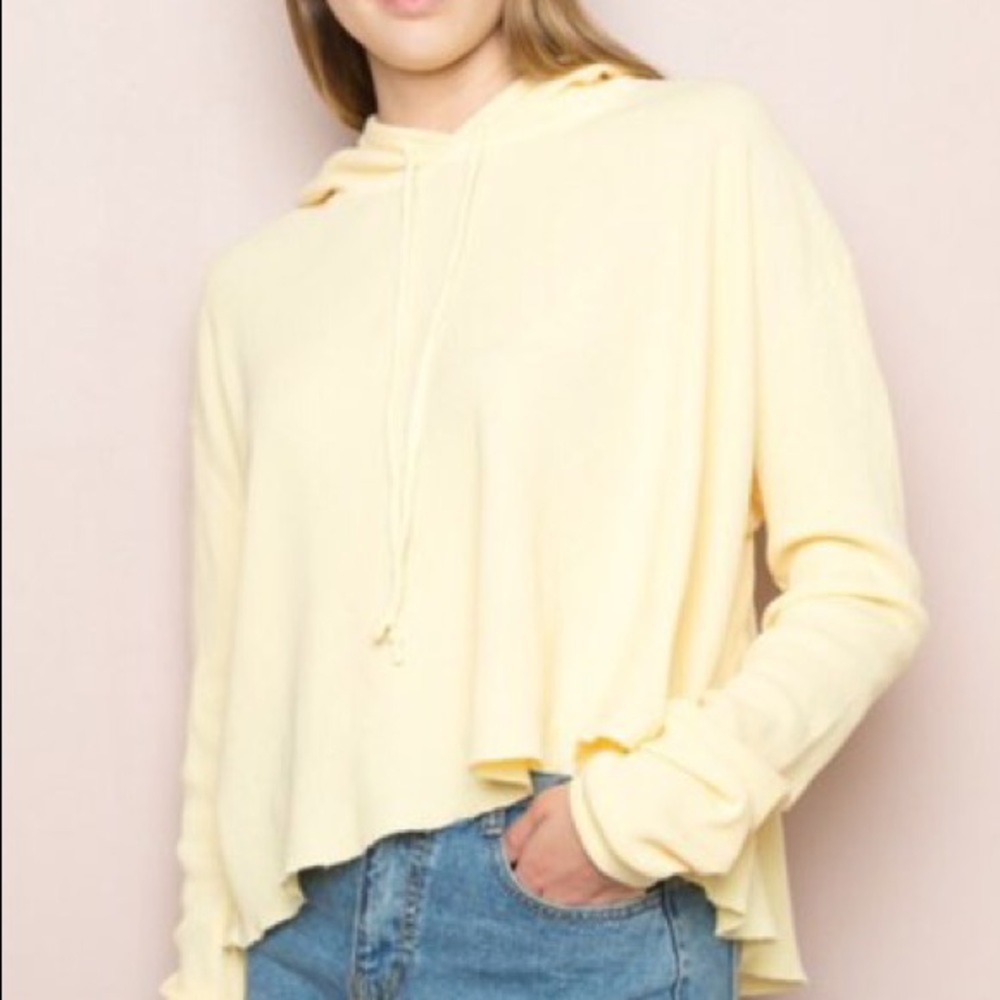 Brandy Melville Yellow Thermal Hoodie
